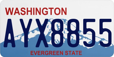 WA license plate AYX8855