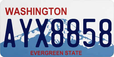 WA license plate AYX8858