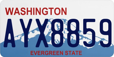 WA license plate AYX8859