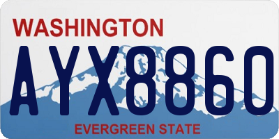 WA license plate AYX8860