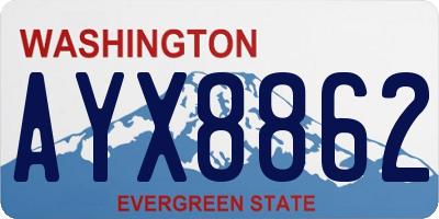 WA license plate AYX8862