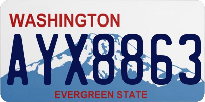 WA license plate AYX8863