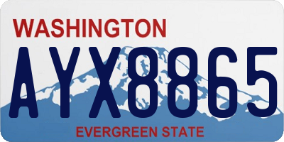 WA license plate AYX8865