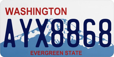 WA license plate AYX8868