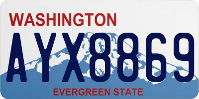 WA license plate AYX8869