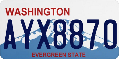 WA license plate AYX8870