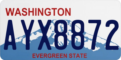 WA license plate AYX8872