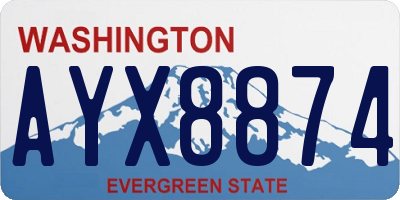 WA license plate AYX8874