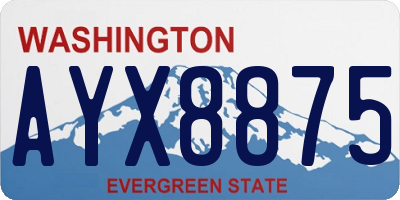 WA license plate AYX8875