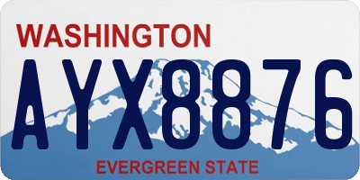 WA license plate AYX8876