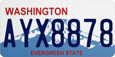 WA license plate AYX8878