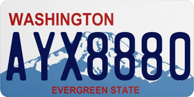 WA license plate AYX8880