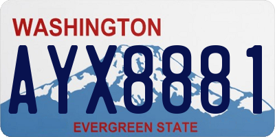 WA license plate AYX8881