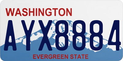 WA license plate AYX8884