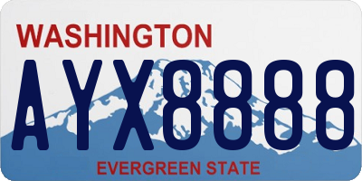 WA license plate AYX8888