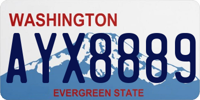 WA license plate AYX8889