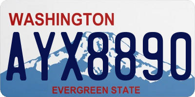 WA license plate AYX8890