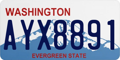 WA license plate AYX8891