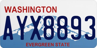 WA license plate AYX8893