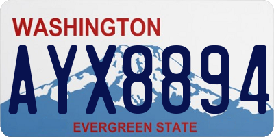 WA license plate AYX8894