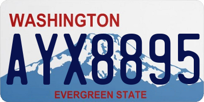 WA license plate AYX8895