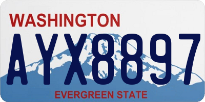 WA license plate AYX8897