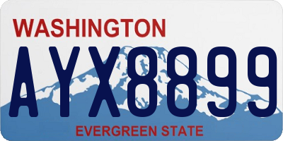 WA license plate AYX8899