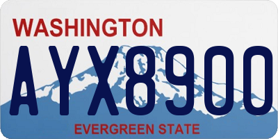 WA license plate AYX8900