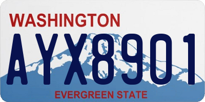 WA license plate AYX8901