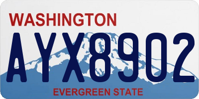 WA license plate AYX8902