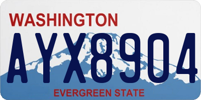 WA license plate AYX8904