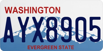 WA license plate AYX8905