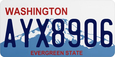 WA license plate AYX8906