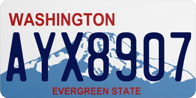 WA license plate AYX8907