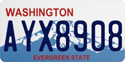 WA license plate AYX8908