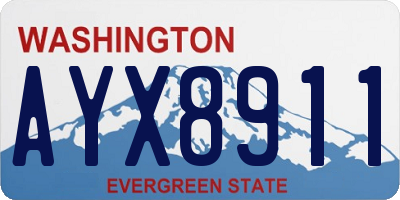 WA license plate AYX8911