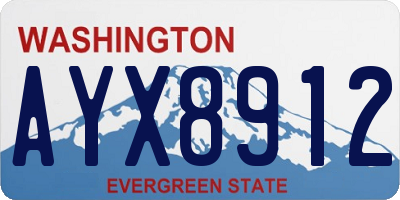 WA license plate AYX8912