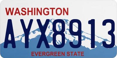 WA license plate AYX8913