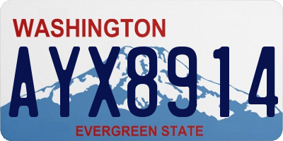 WA license plate AYX8914