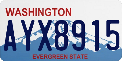 WA license plate AYX8915