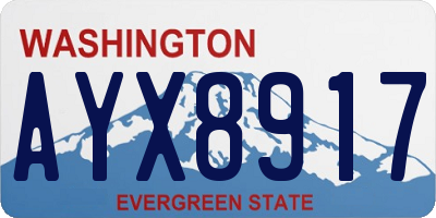 WA license plate AYX8917