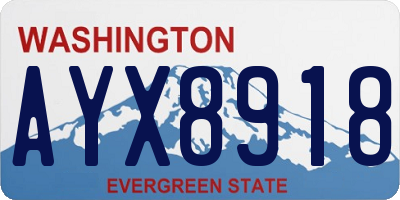 WA license plate AYX8918