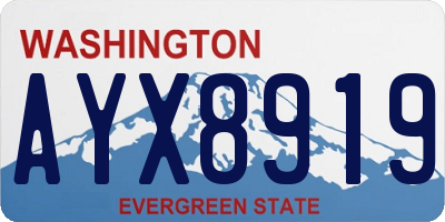 WA license plate AYX8919