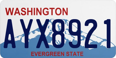 WA license plate AYX8921