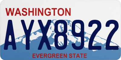 WA license plate AYX8922