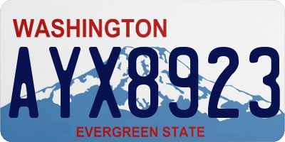 WA license plate AYX8923