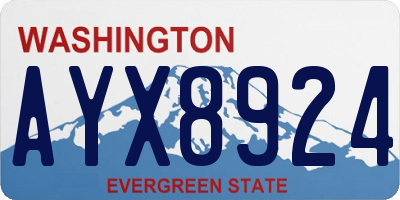 WA license plate AYX8924