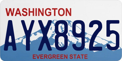 WA license plate AYX8925