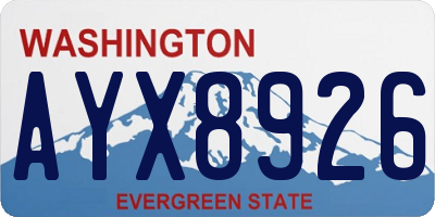 WA license plate AYX8926