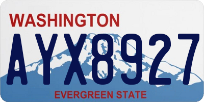 WA license plate AYX8927